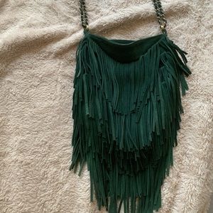 Hunter green Urban Outfitters fringe crossbody